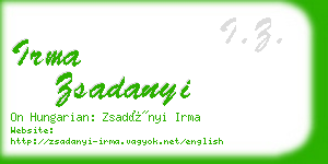 irma zsadanyi business card